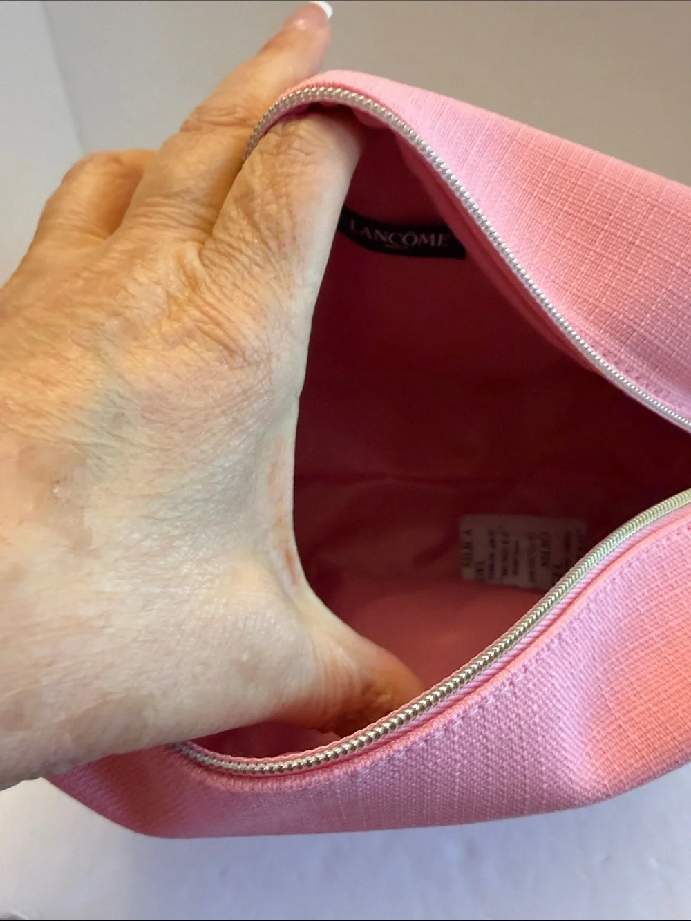 Lancôme Pink Women's Cosmetic Pouch 8.5” x 5.5” x 4” Deep